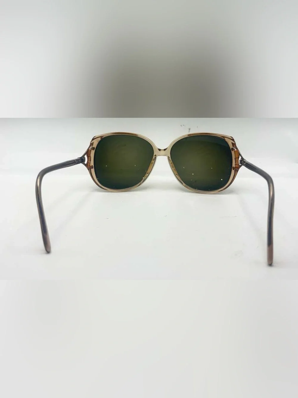 Vintage Luxottica Brown Translucent Oval Sunglasses Frames Only